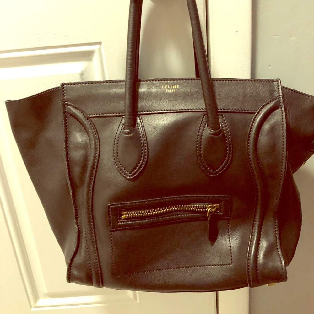 Celine mini luggage tote black preloved authentic